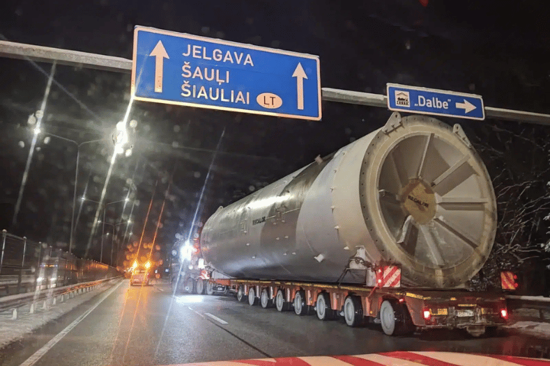 47 tonų būgno ir žiedų gabenimas iš Ispanijos į Lietuvą
