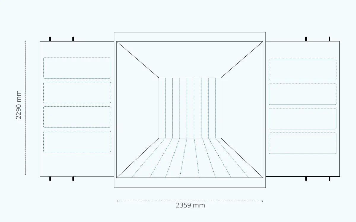 40 Pallet Wide konteineris durų matmenys 40 Pallet Wide konteineris durų matmenys