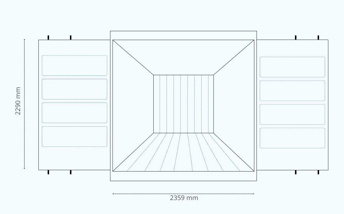 20 Pallet Wide konteineris durų matmenys 20 Pallet Wide konteineris durų matmenys
